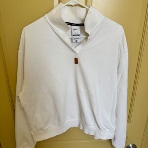 Nike White Dri-FIT Cotton Pullover Sweatshirt – Size L
